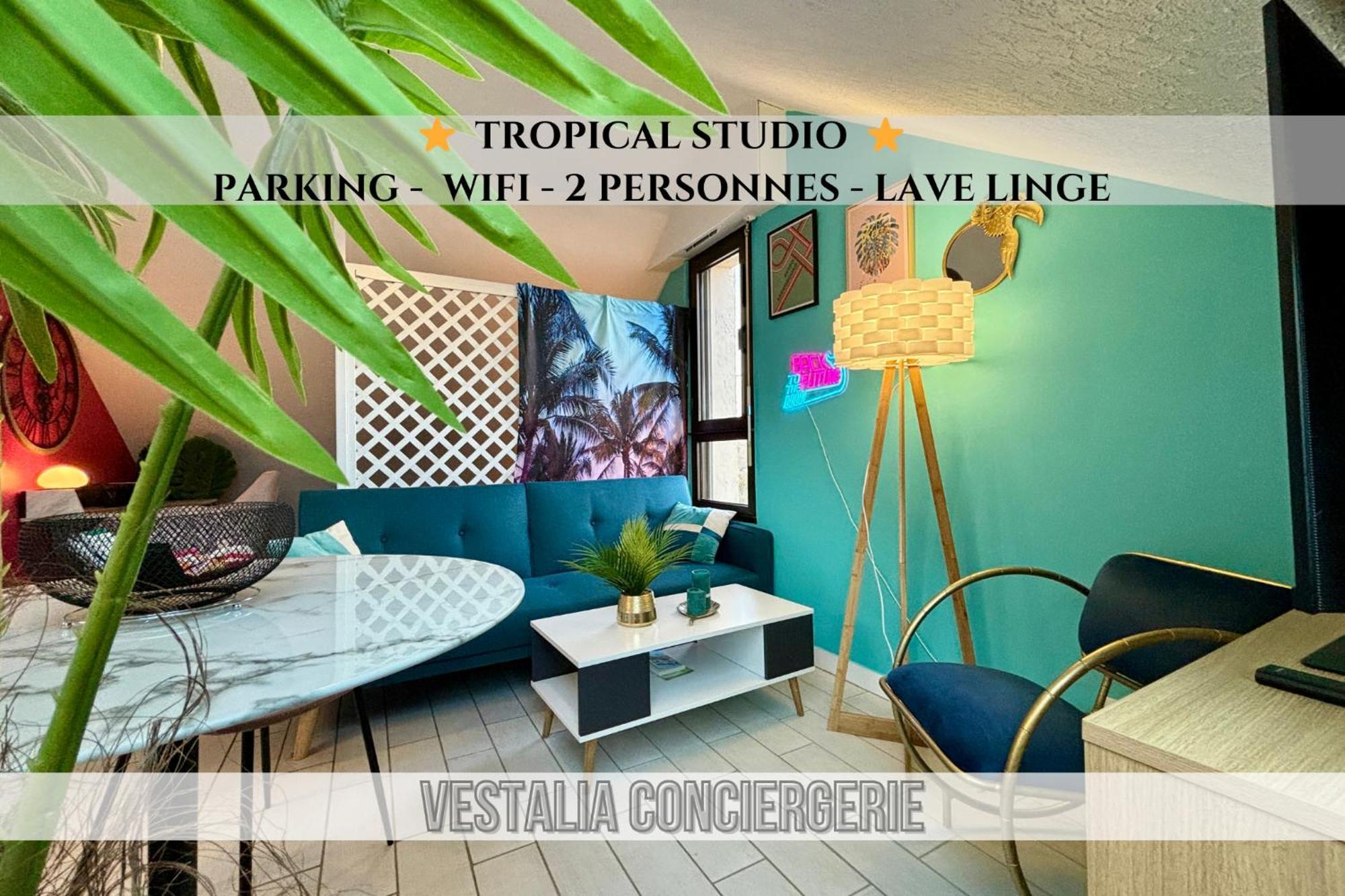 -Tropical Studio- Paisible Parking Wifi Lave-Linge Quimper Buitenkant foto